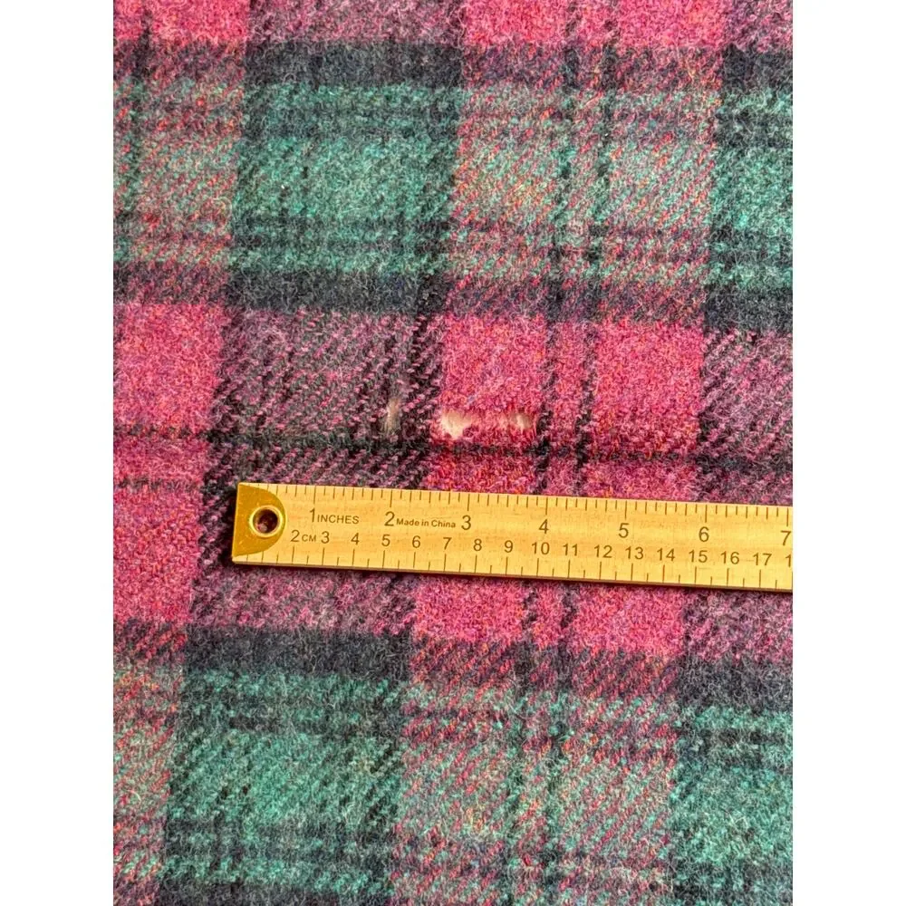 NWT Vintage John Hanley & Co L.T.D plus 90s woven fringed Plaid Wool Throw 54x40
